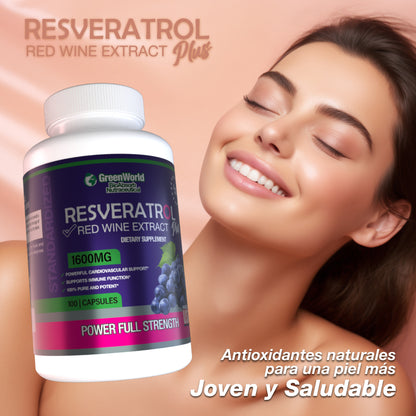 🌿 Resveratrol Premium – Antioxidante y Antienvejecimiento - 100 capsulas