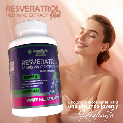 🌿 Resveratrol Premium – Antioxidante y Antienvejecimiento - 100 capsulas
